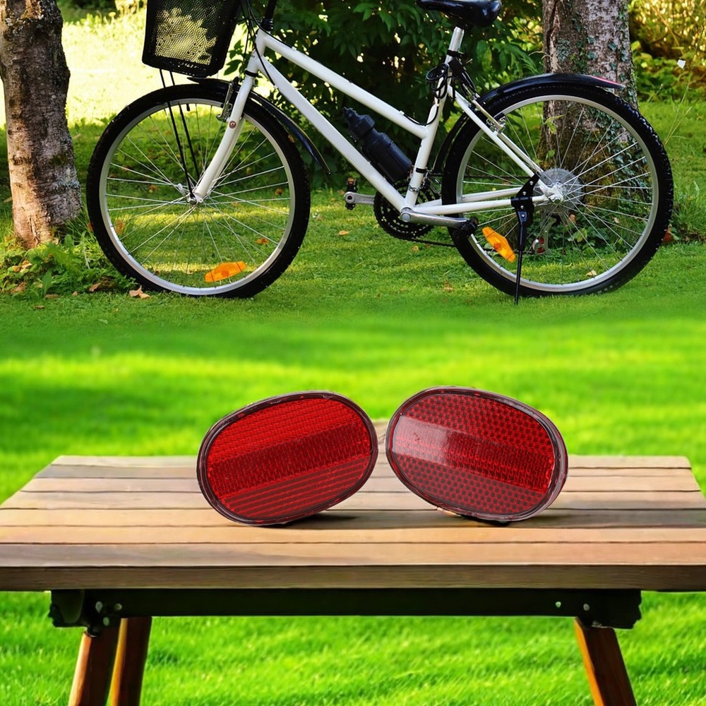2pcs Bicycle Rear Mudguard Reflector Black Red Design Simple Installation