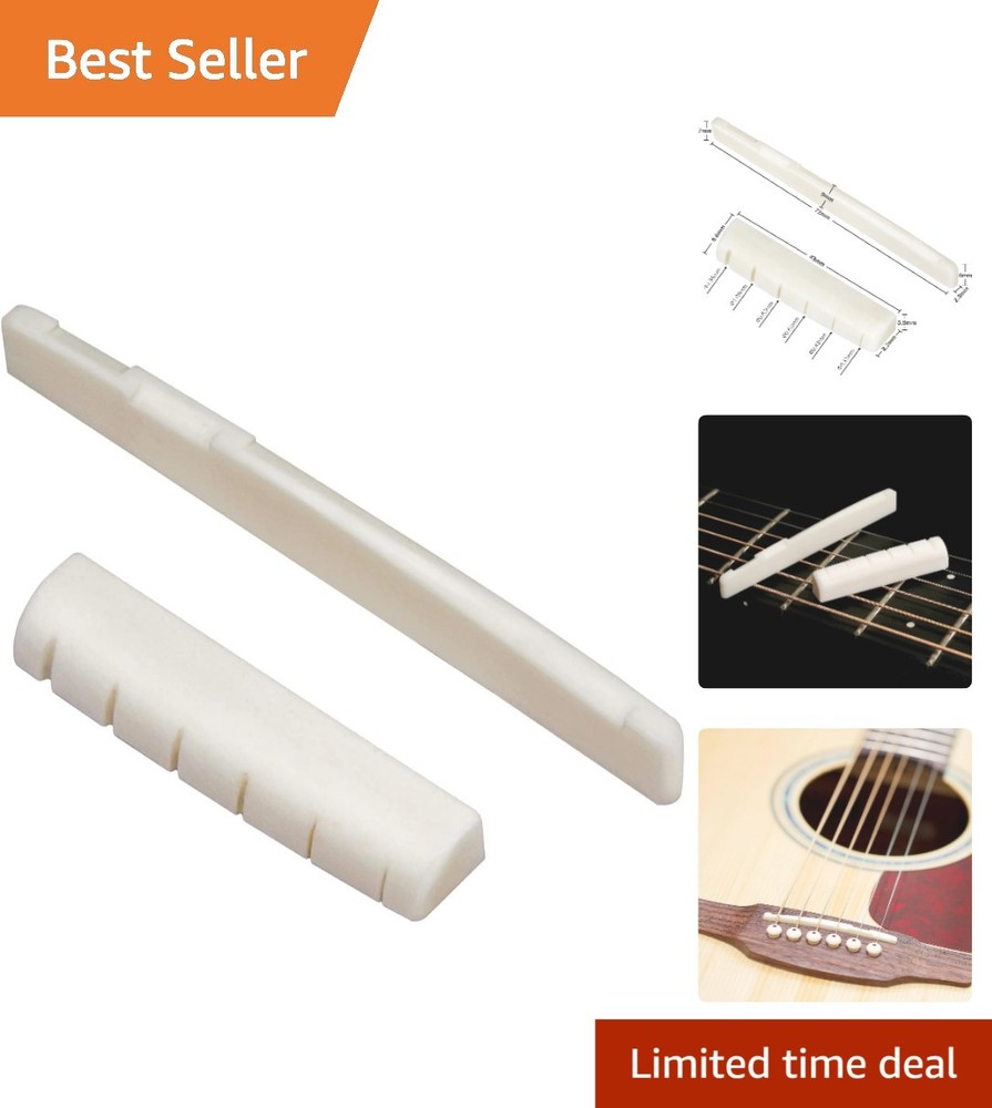Conveniently Designed Acoustic Guitar Bone Saddle & Nut - Easy Installation