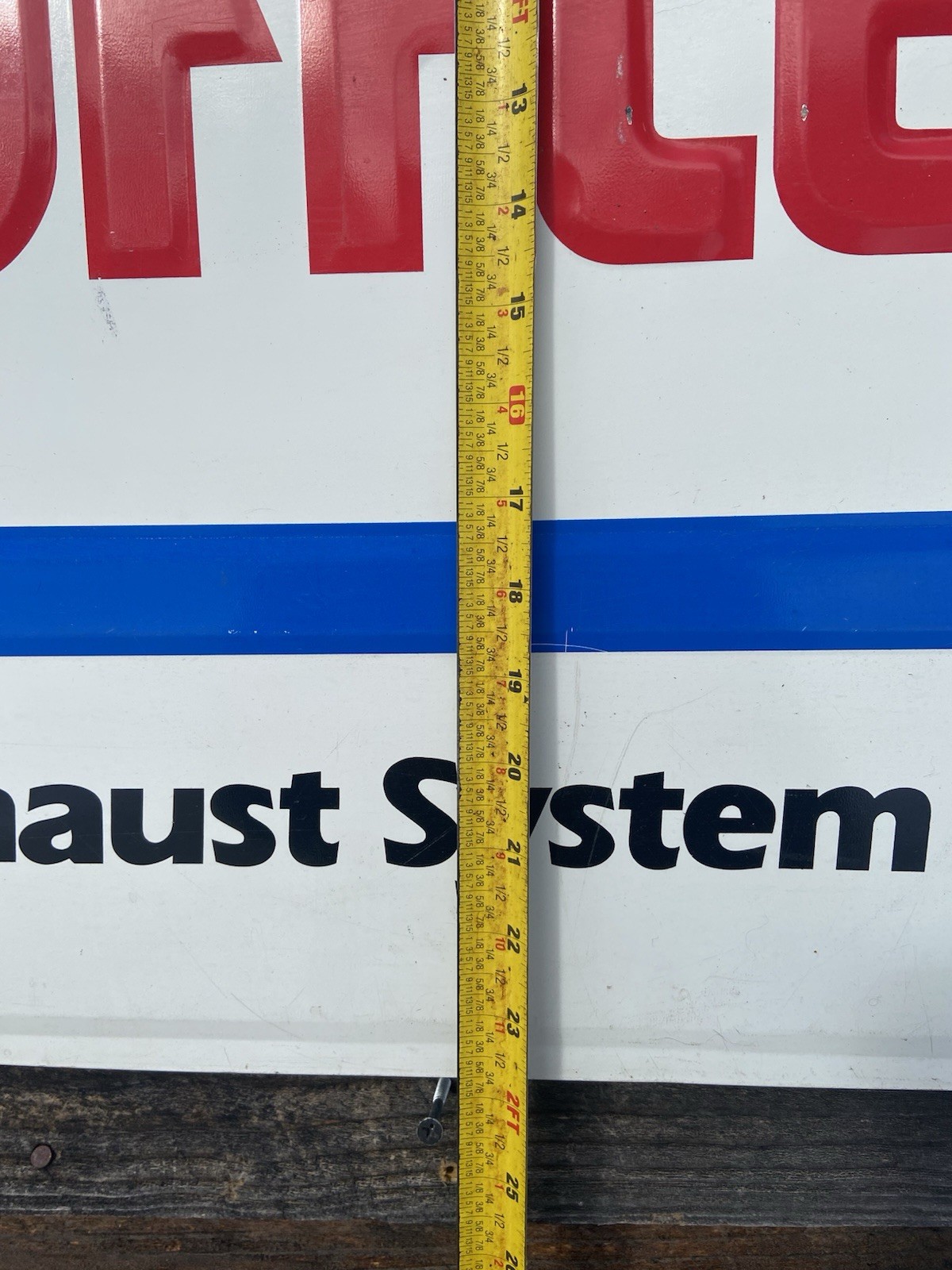 Rare Version Vintage Walker Mufflers Advertisement Sign Embossed Letters 3' X 2’