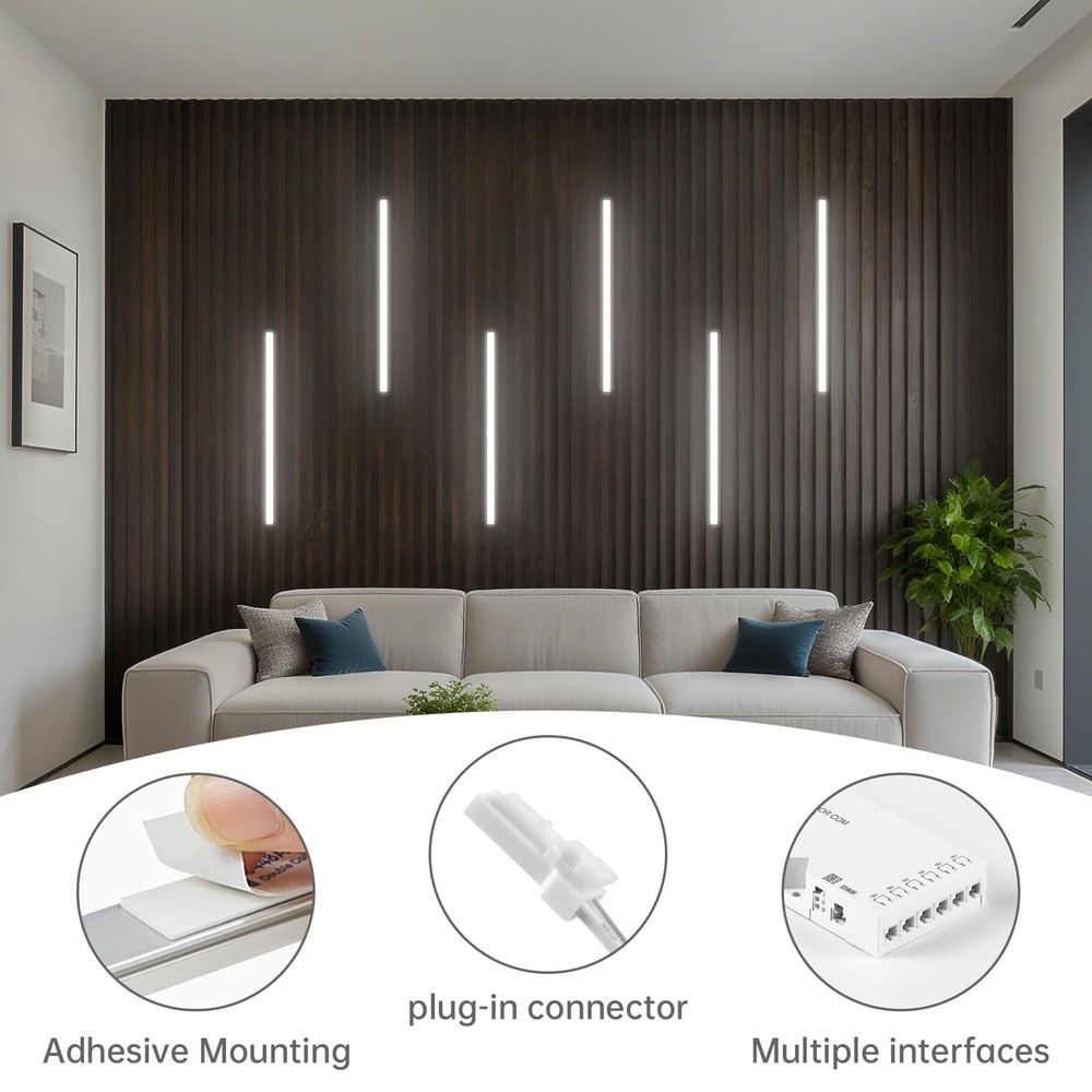 6 PCS 12 Inch Under Cabinet Lighting,Parallel Connection Dimmable Light Bar,C...