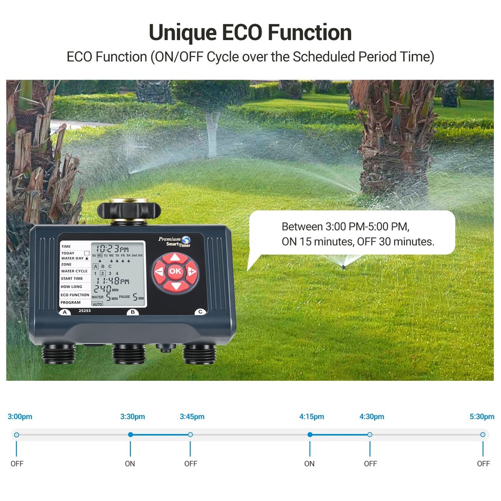 DEWENWILS Sprinkler Timer 3 Zone Water Timers for Hoses Programmable Hose Timer