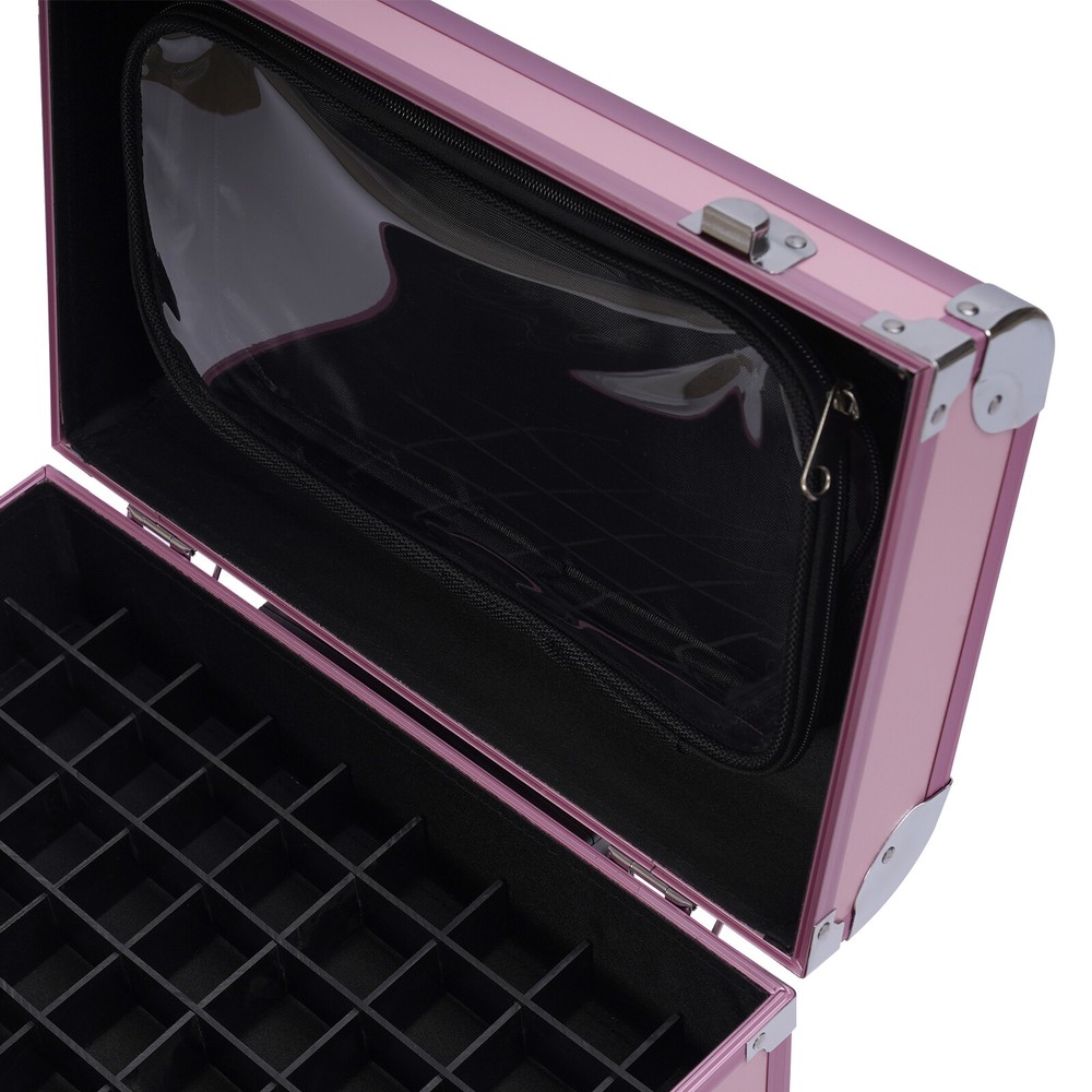 Rolling Makeup Train Case with Drawers Professional Cosmetics Storage Organizer