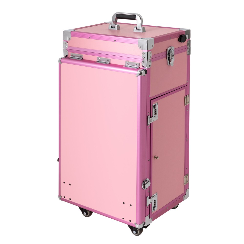 Nail Desk Mobile Station Rolling Makeup Train Case Manicure Table With Speaker