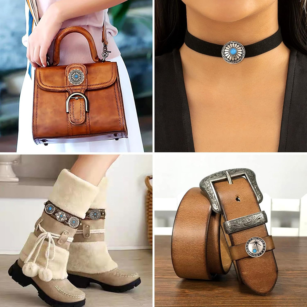Leather Decorative Conchos Stud Screw Back Buttons Imitation Turqu