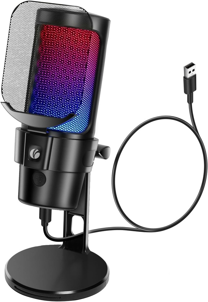 VCOM Gaming USB Microphone, Condenser Dynamic Mic for Podcasting, Streaming, wit
