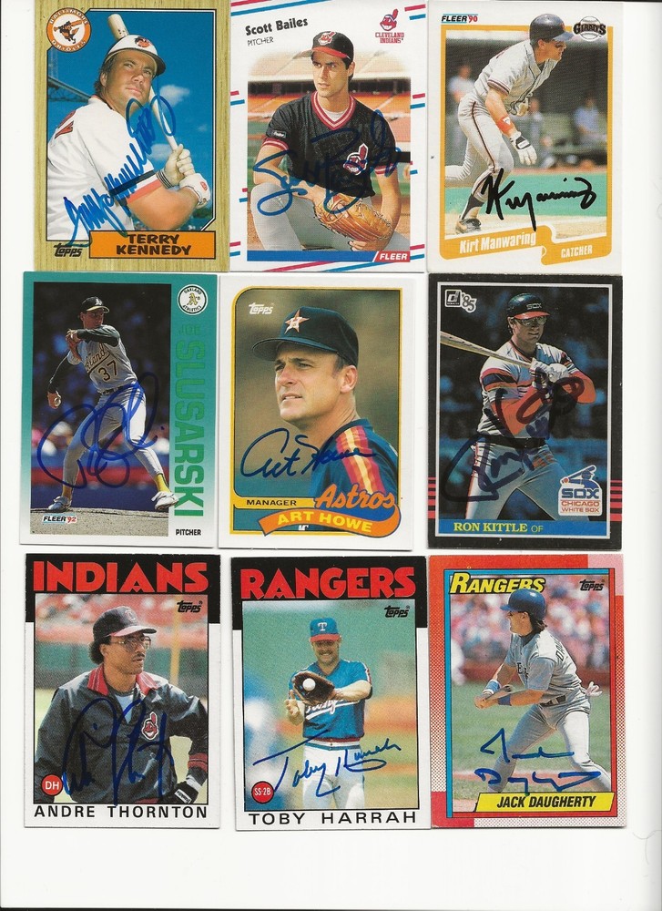 MLB    BASEBALL     9     CARD   AUTOGRAPHED   LOT
