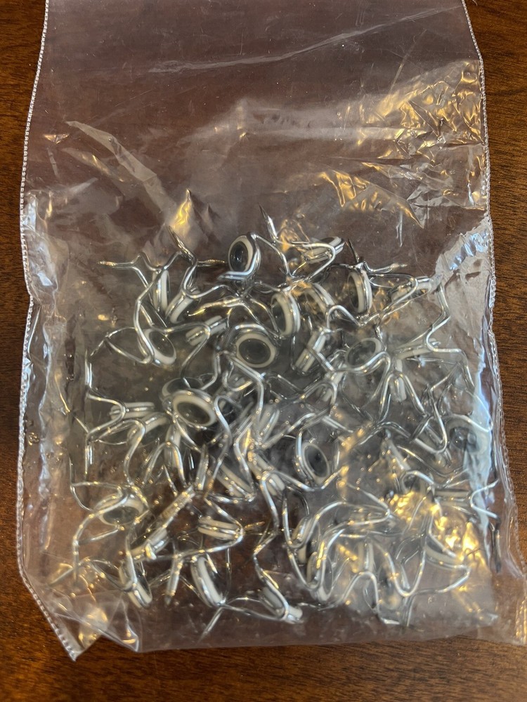 Chrome & Ceramic Line Guides for Spinning Rods ~ 44 Count