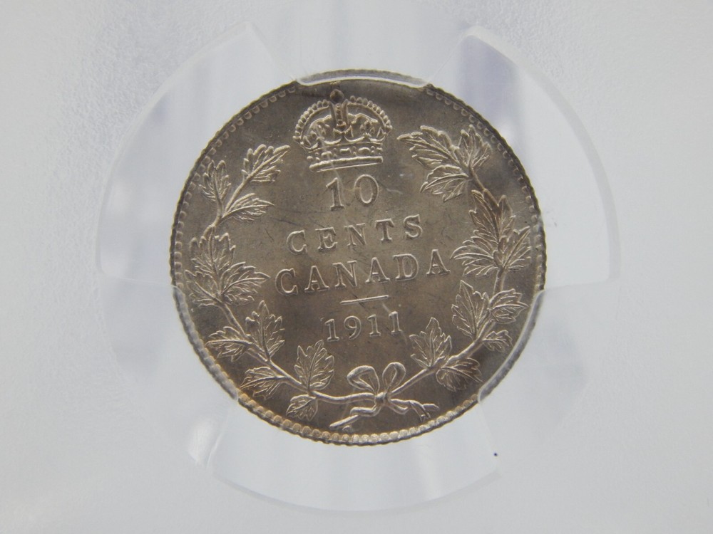 1911 Canada Silver 5 Cents PCGS MS66+ (BT-268)