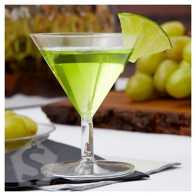 Fineline Tiny Temptations 6401-CL 2 oz. Tiny Tinis 2-Piece Clear Plastic Glass -