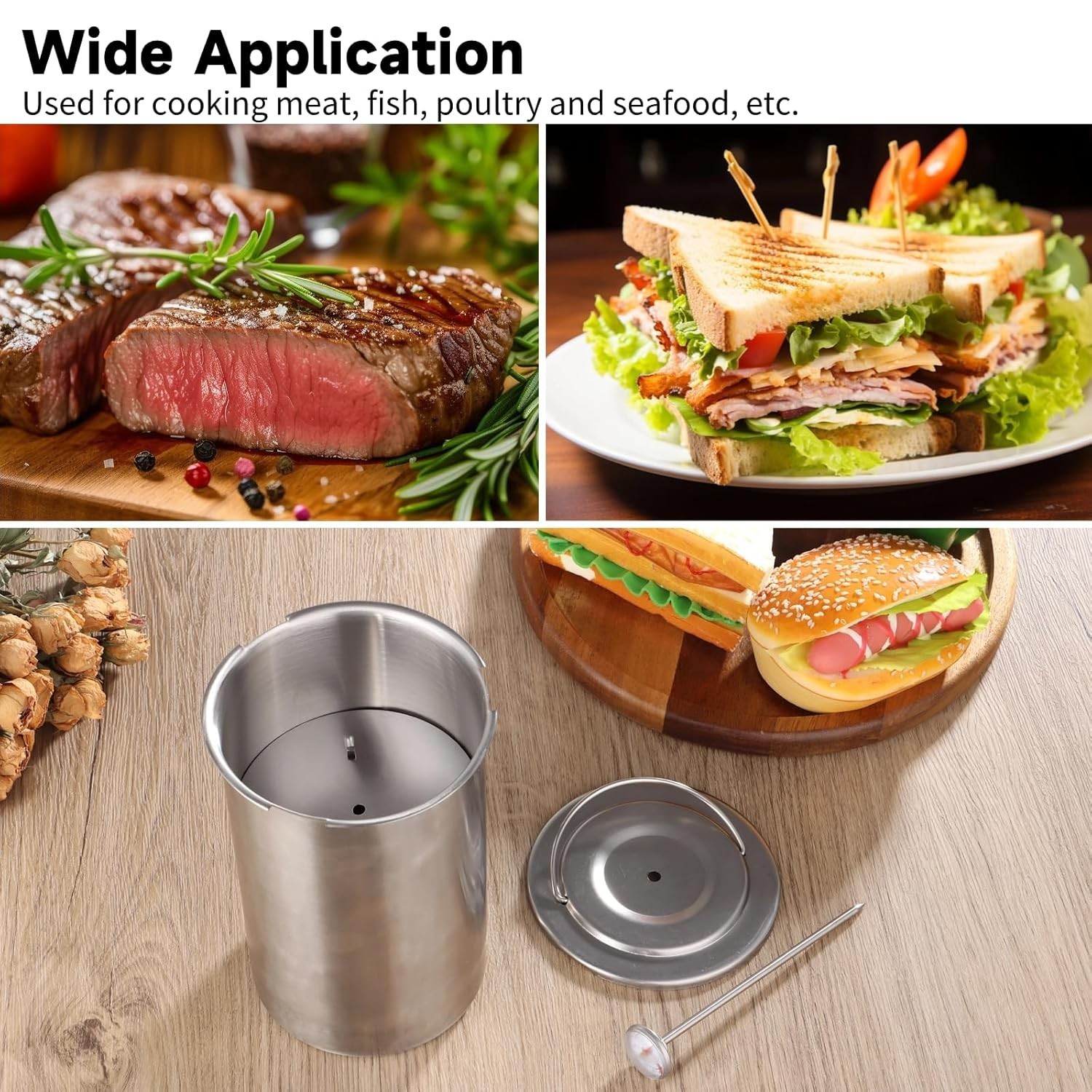 Ham Maker Meat Press Stainless Steel Sandwich Cooker for Deli Meats Lunch Mold