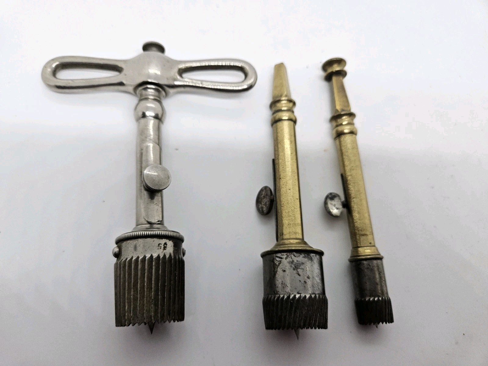 Antique 1800's Galt's Graduated Trephine Craneal Skull Bone Saw 3 Pc. Trepanning