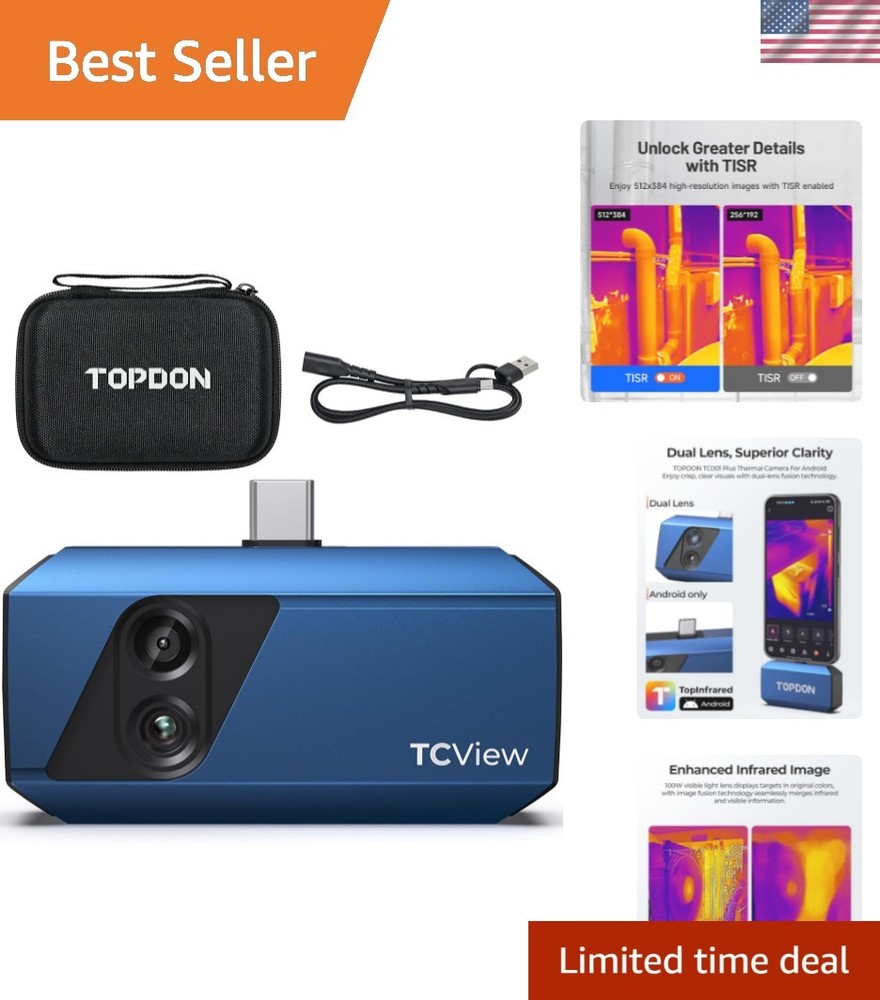 Durable Dual-Lens Thermal Camera for Android - Comprehensive Temperature Range