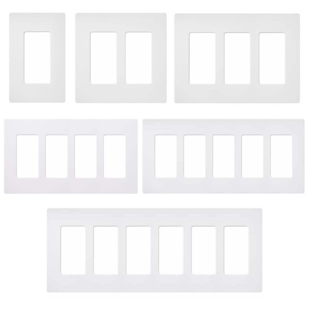 Unbreakable Screwless Wall Plate Decora Outlet Switch Cover 1-6 Gang White UL