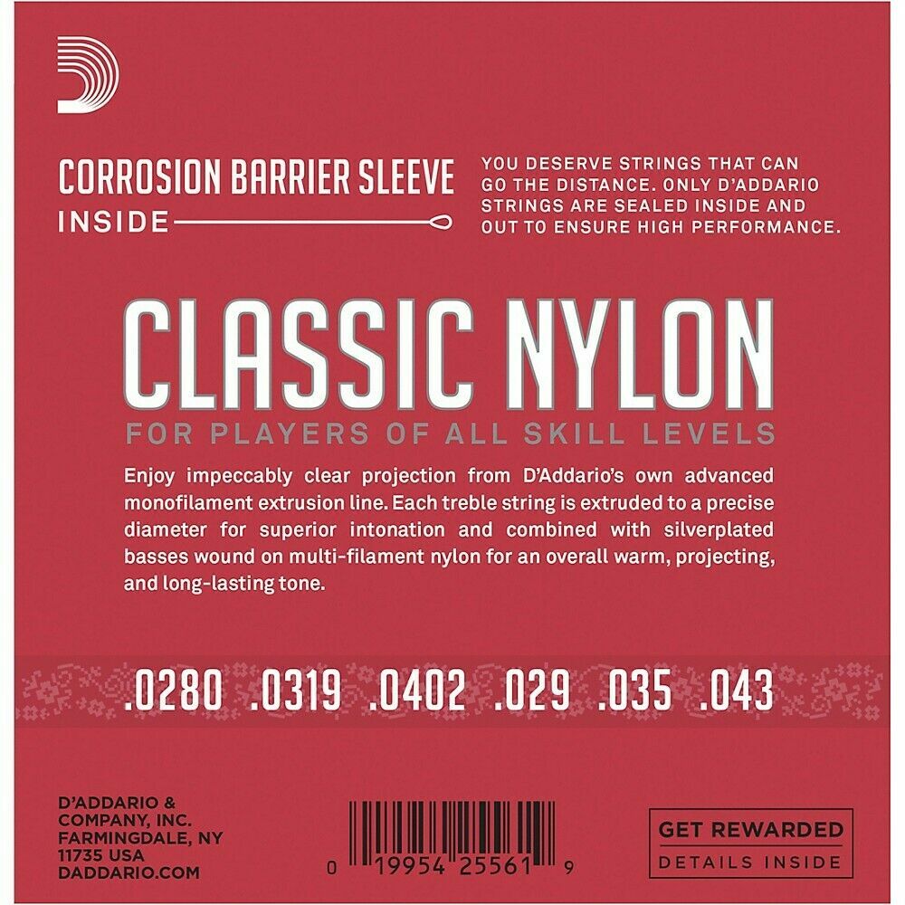 3 Sets EJ27N D'Addario Nylon Strings Normal Tension EJ27N-3D Classical Guitar