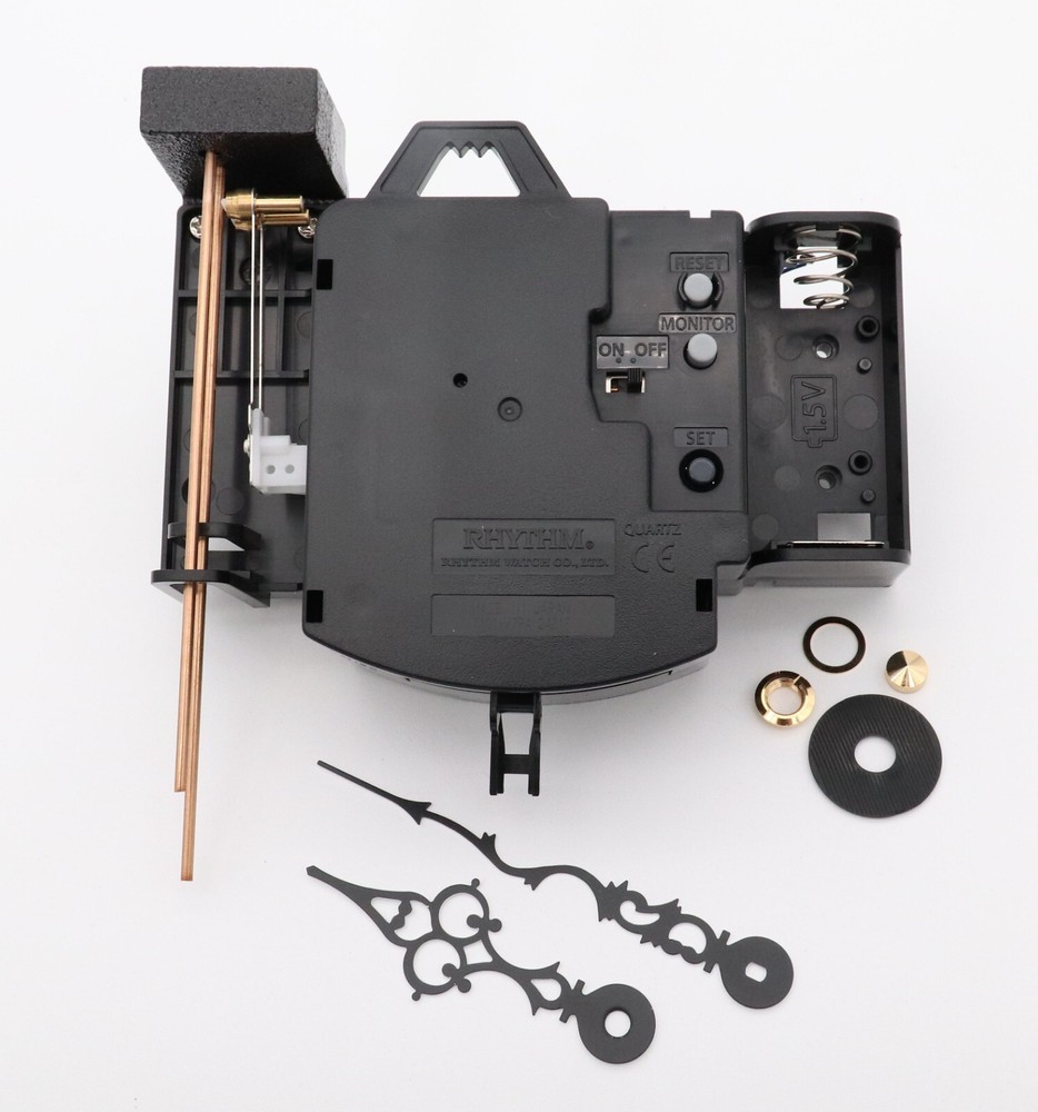 QUARTZ BIM BAM STRIKE PENDULUM CLOCK MOVEMENT KIT WITH CHIME RODS NEW