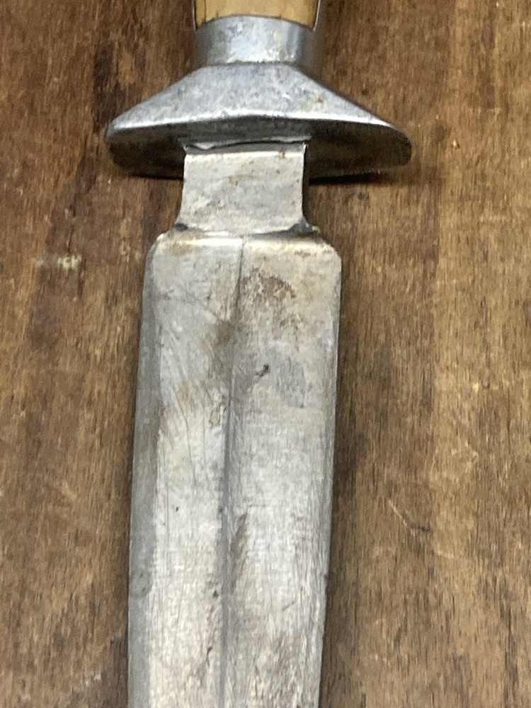 Vintage Hand Engraved Double Eagle Head Silver Mexico Dagger