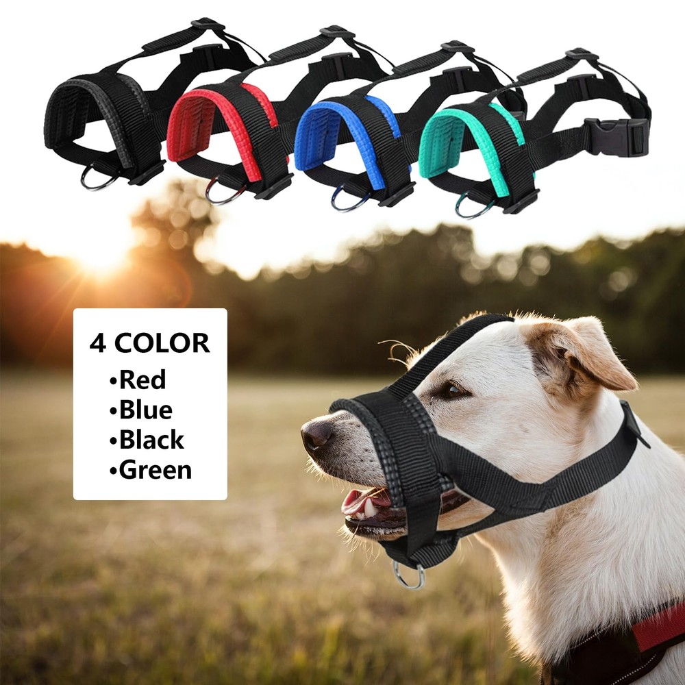 Head Strap Dog Muzzle Prevent from Taking Off by Paws for Small,Medium and La...