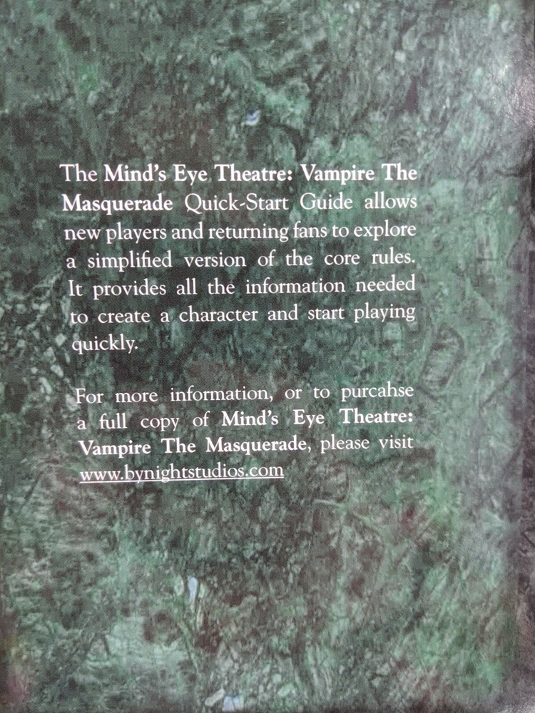 Minds Eye Theatre Vampire The Masquerade Quick Start Guide Book