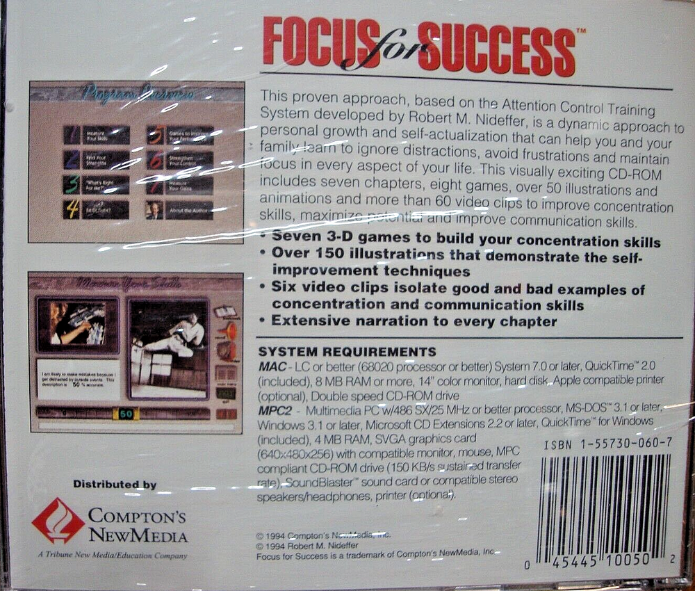 "Focus For Success" Interactive CD~for Communication/Concentration Skills U19