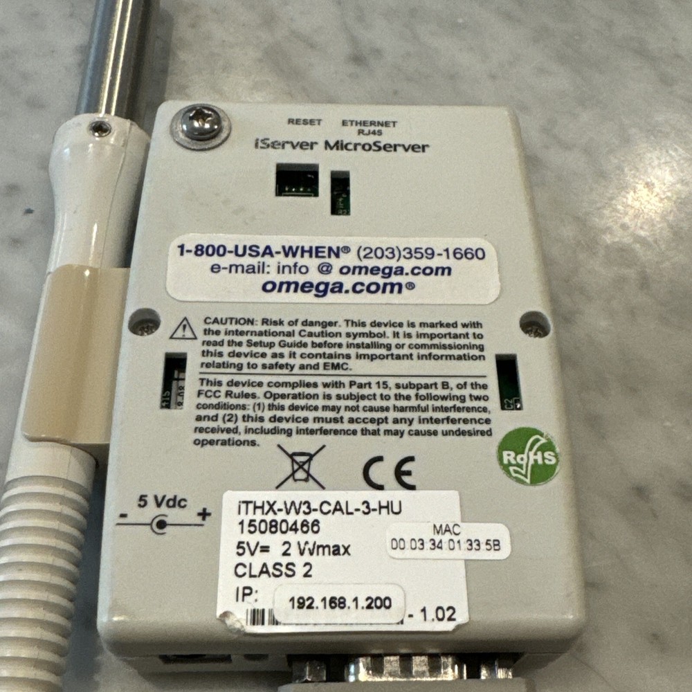 Omega iTHX-W i Server MicroServer Temperature Dew Point Humidity