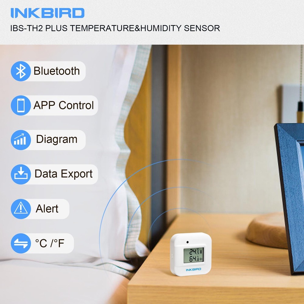 Bluetooth Humidity Temperature Data Logger Record External Humid Sensor Probe CF