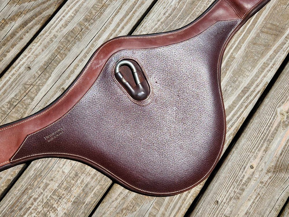 Devoucoux Two Tone Brown Padded Belly Guard Stud Jump Girth - 58"-145cm