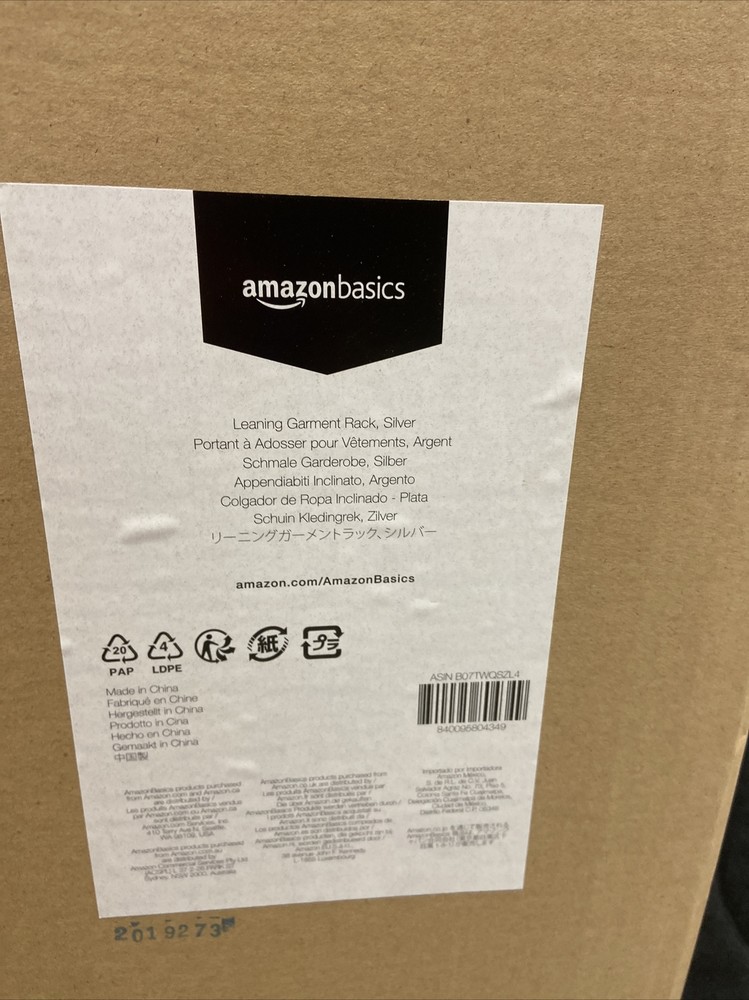 Amazon Basics Leaning Garment Rack, Silver