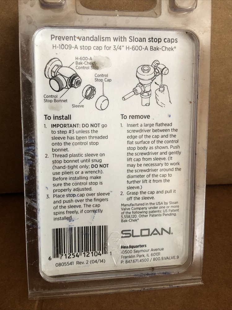 SLOAN H1009A Control Stop,Sloan