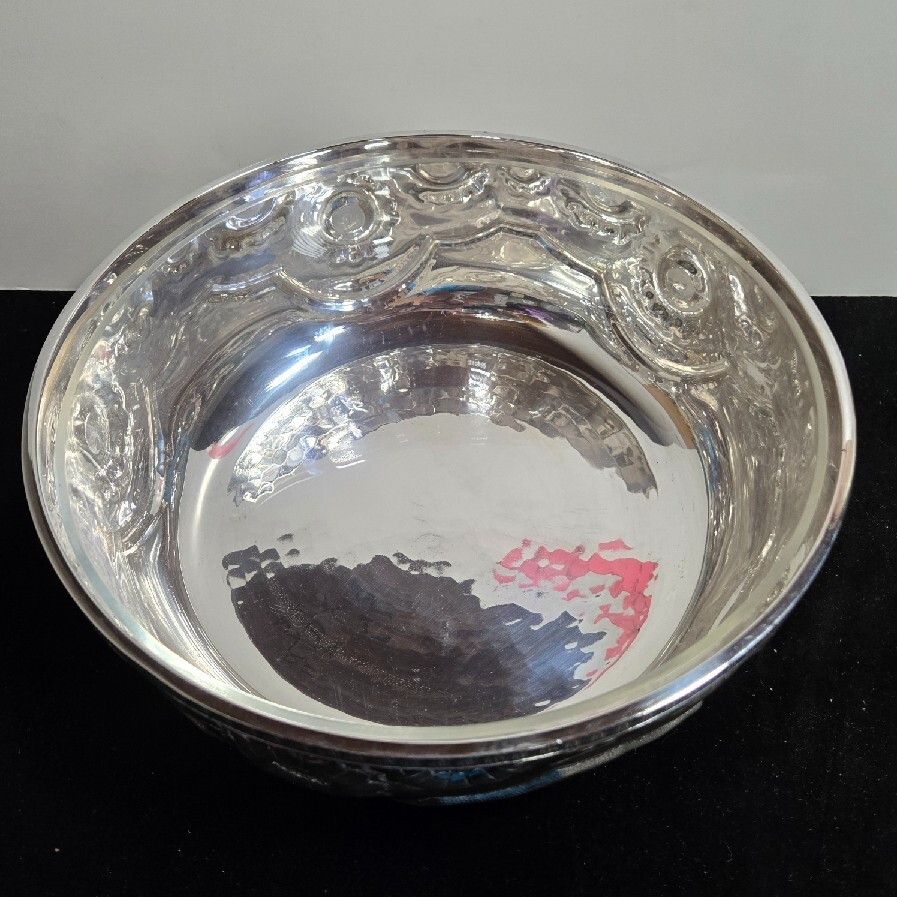 BIRKS Silver Plate Footed Serving Bowl with Plastic Insert includes original box