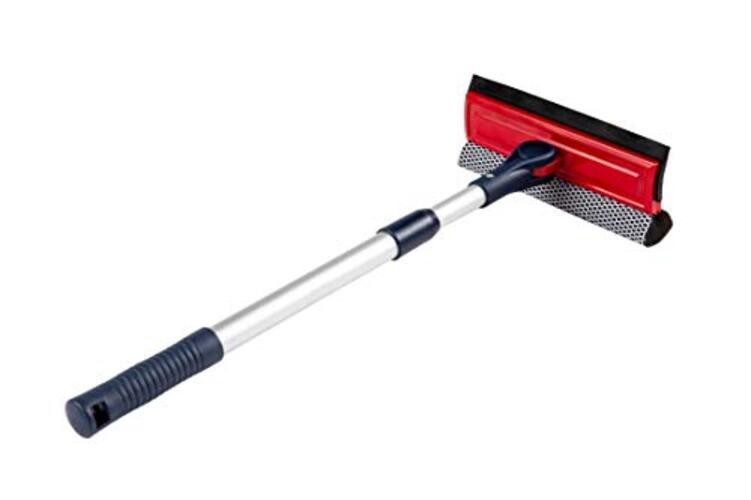 Professional Window Squeegee | 2-in-1 Window Cleaner Sponge and Soft Rubber