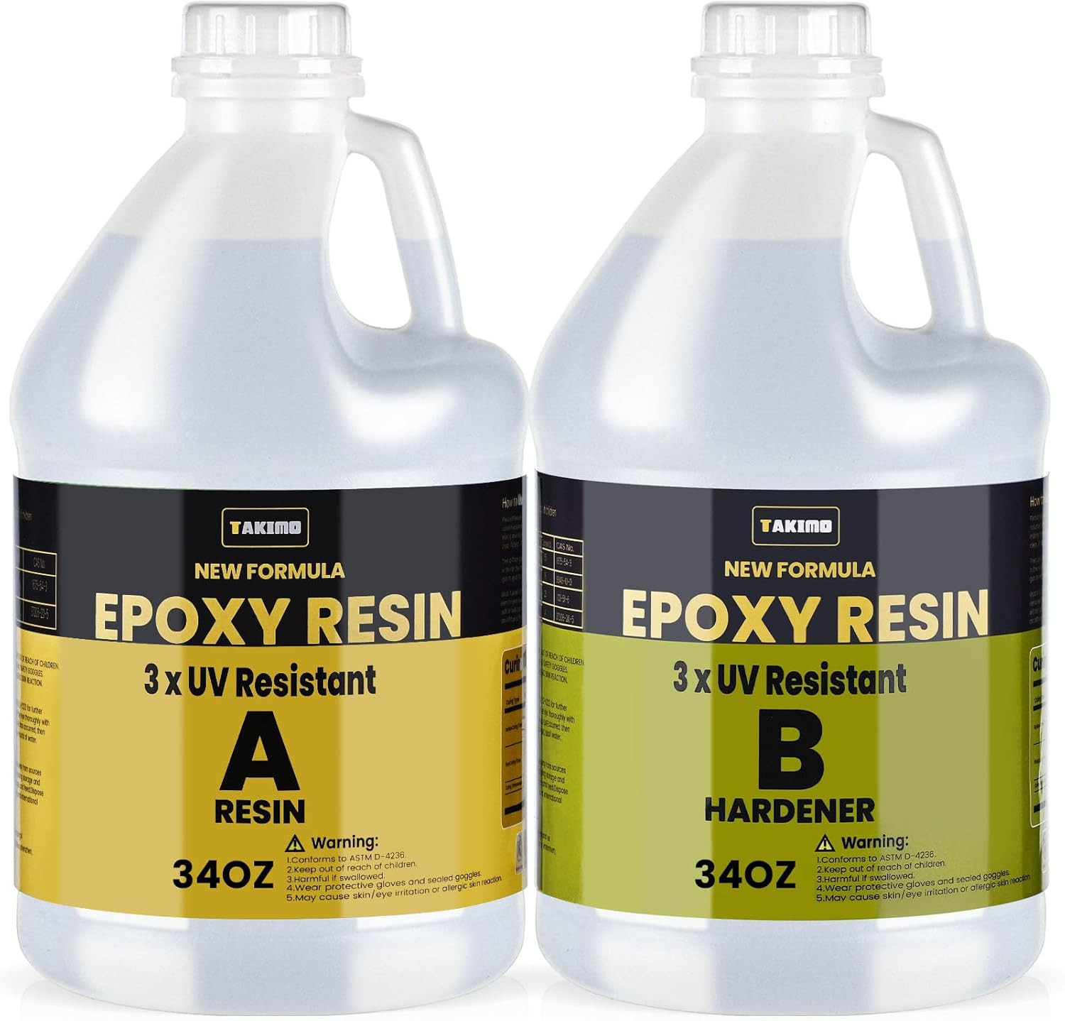 68OZ 3×UV Resistant Resin Kit,No Bubble & Crystal Clear Epoxy Resin for Coating,