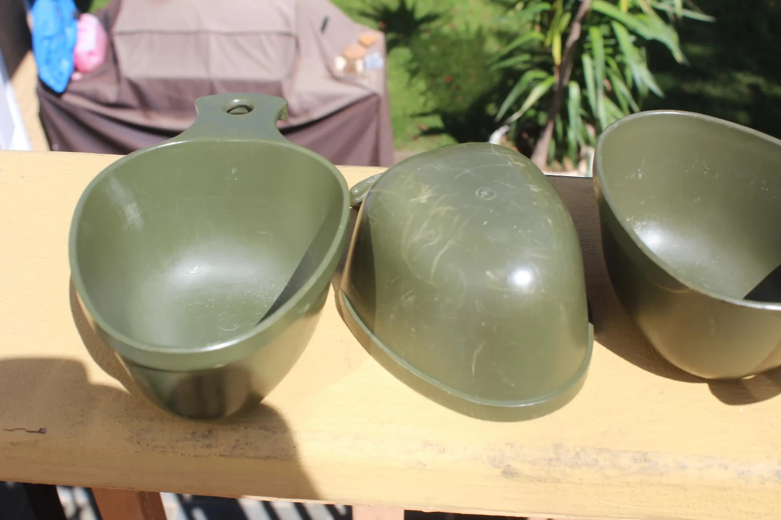 THREE Genuine USED Swedish Army Mess Kit Plastic Drinking Mug Kuksa Cup Kåsa