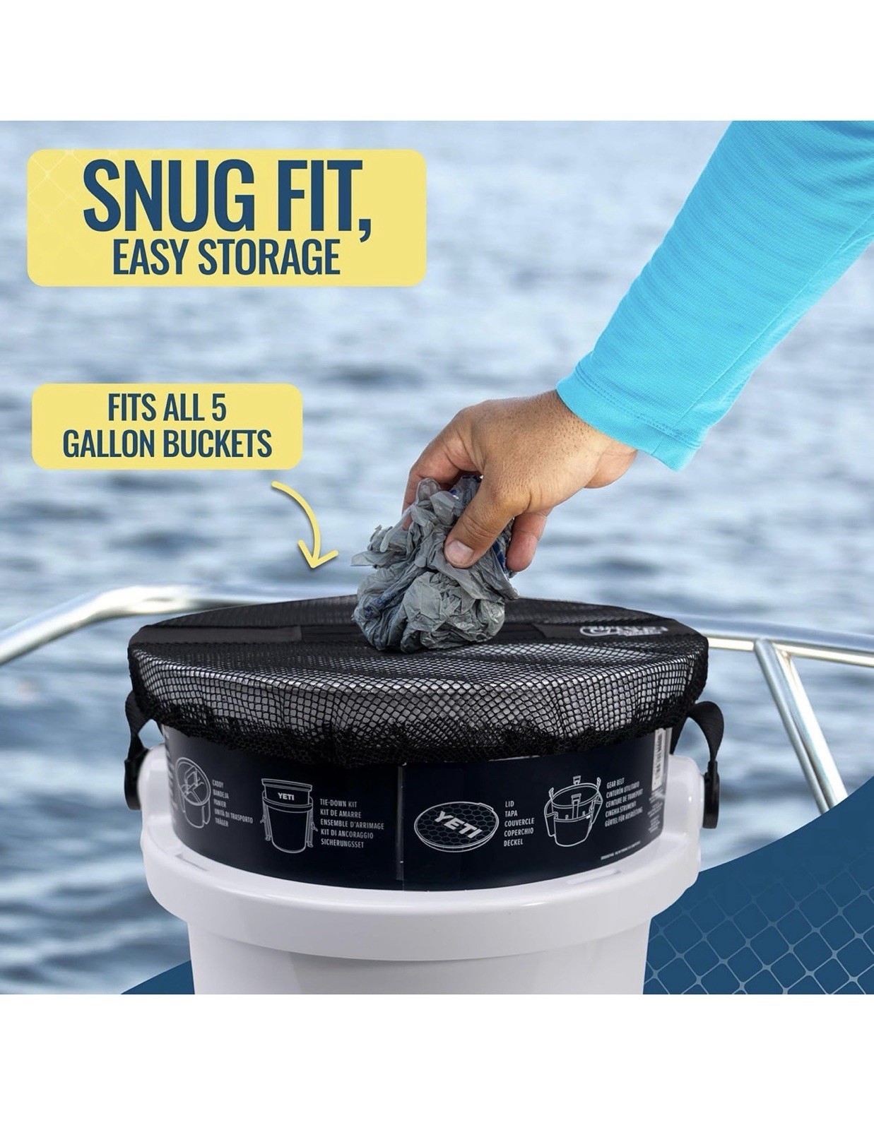 5 Gallon Bucket Lid - Multi-Purpose Boat Trash Can Cover Converter with Opening