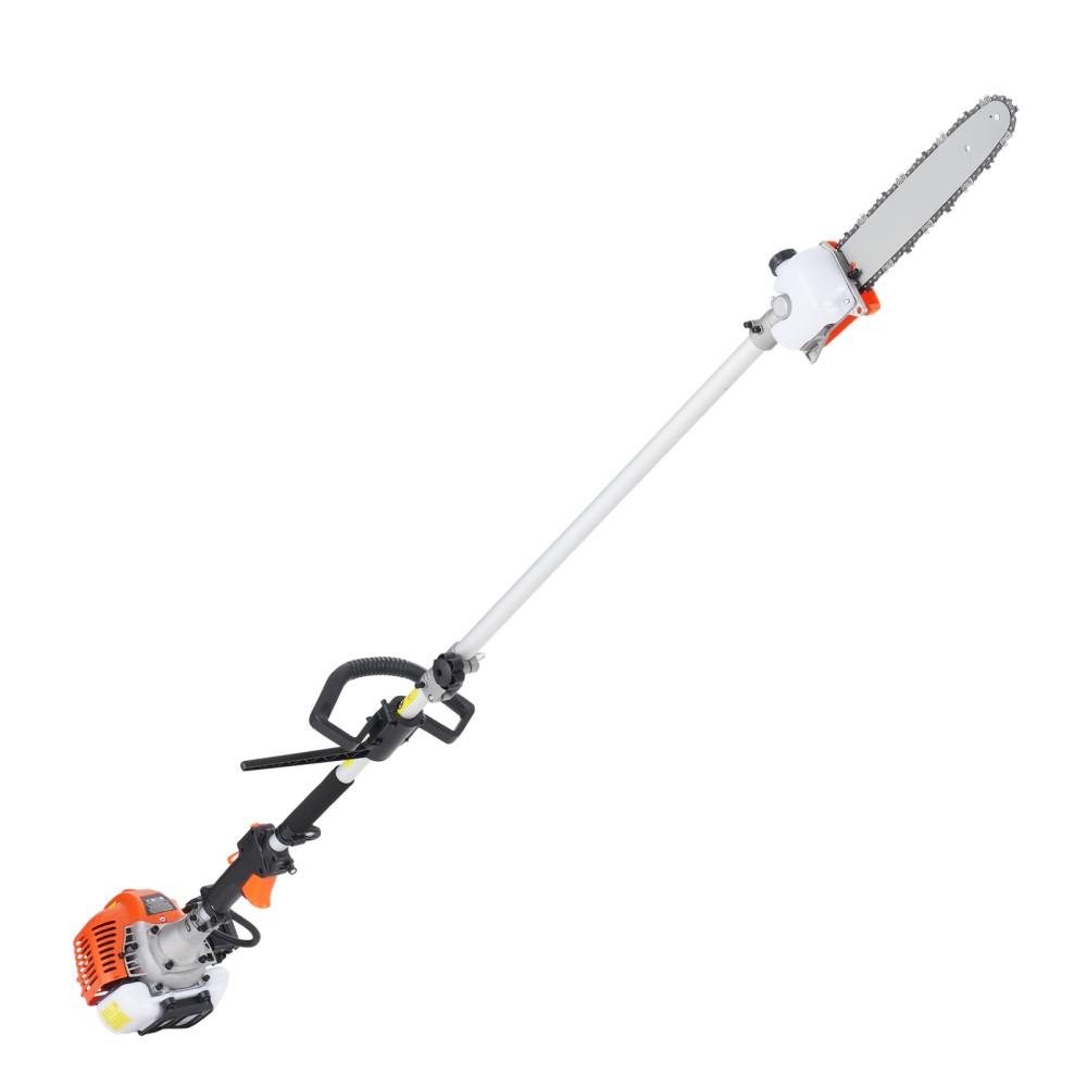 26CC 6-in-1 Gas Multi-Function Pole Hedge Trimmer w/ Extension Pole Gloves