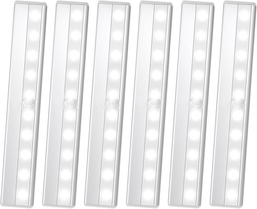6 Pack LED Motion Sensor Closet Lights – Battery & Stick-On
