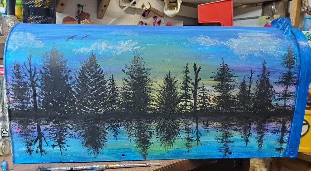 Handpainted Plastic Mailbox