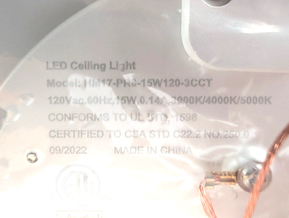 LED Flush Mount + Motion Sensor Model No. BLMS040715W-3CCT