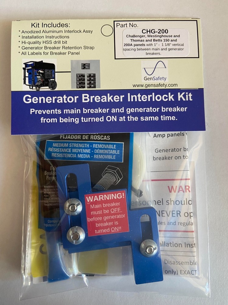 Generator Interlock Kit for Challenger, Westinghouse, Thomas & Betts
