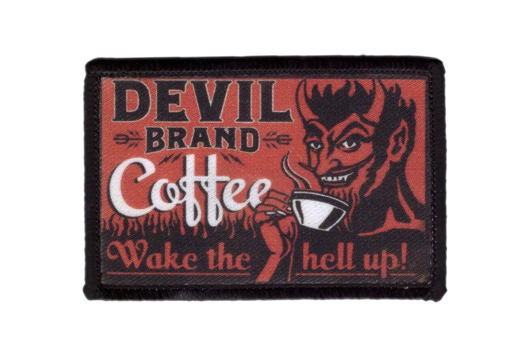 Devil Brand Coffee Humor Patch for VELCRO® BRAND Hook Fasteners [sub]