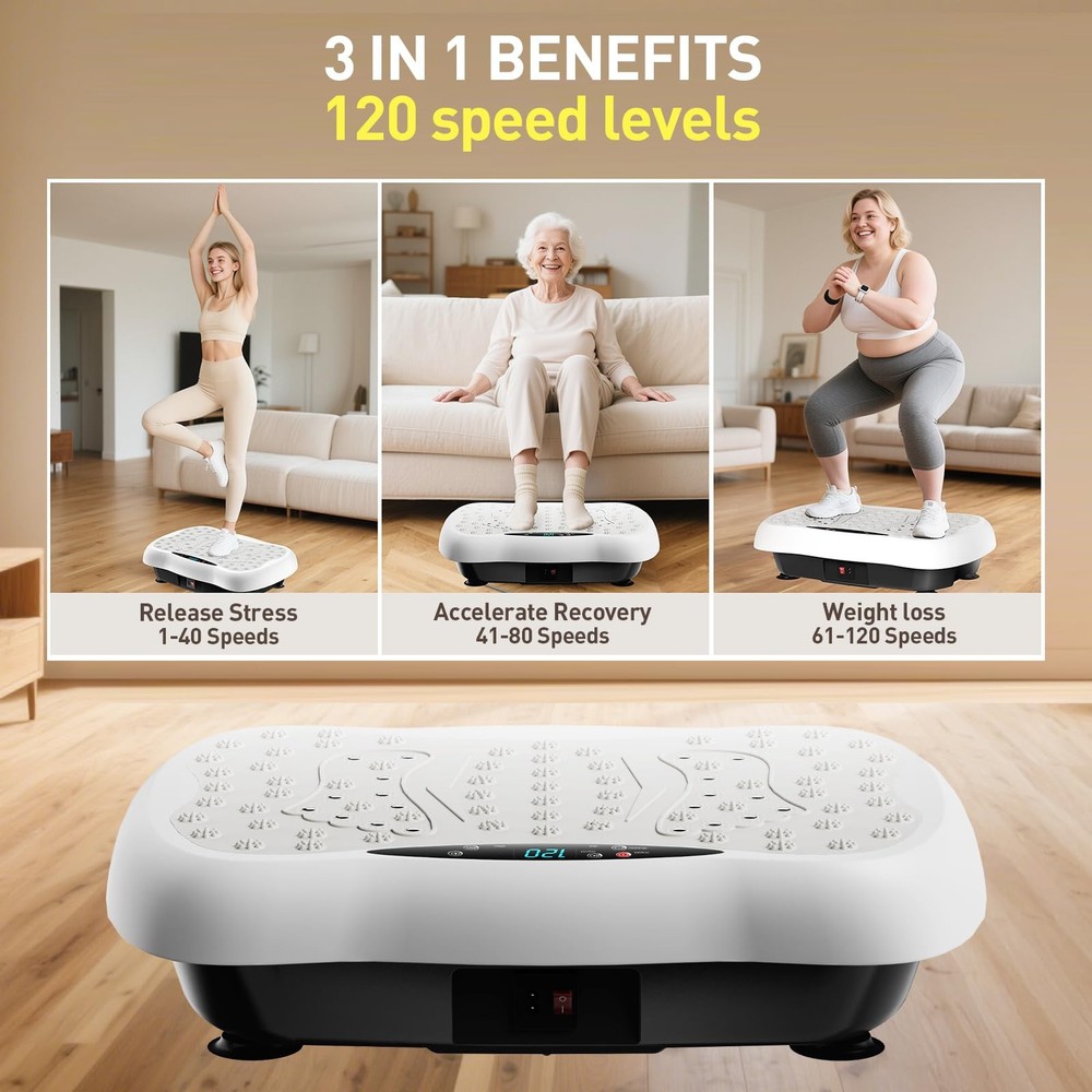 Vibration Plate Exercise Machine, Vibrating Platform for Lymphatic Drainage w...