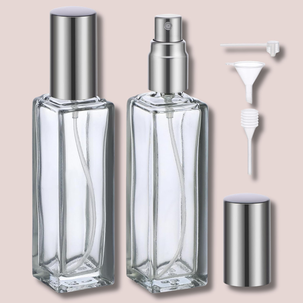 2PCS 20ml Travel Perfume Atomizer Refillable Mini Cologne Spray Bottle Empty