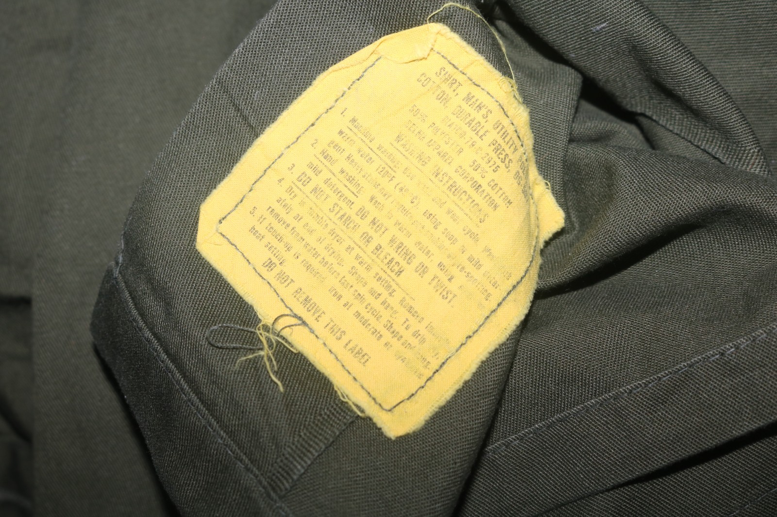 VG++ to Exc cond USGI OG-507 fatigue shirt post Vietnam sz 16.5 x 34 BIG SIZE!