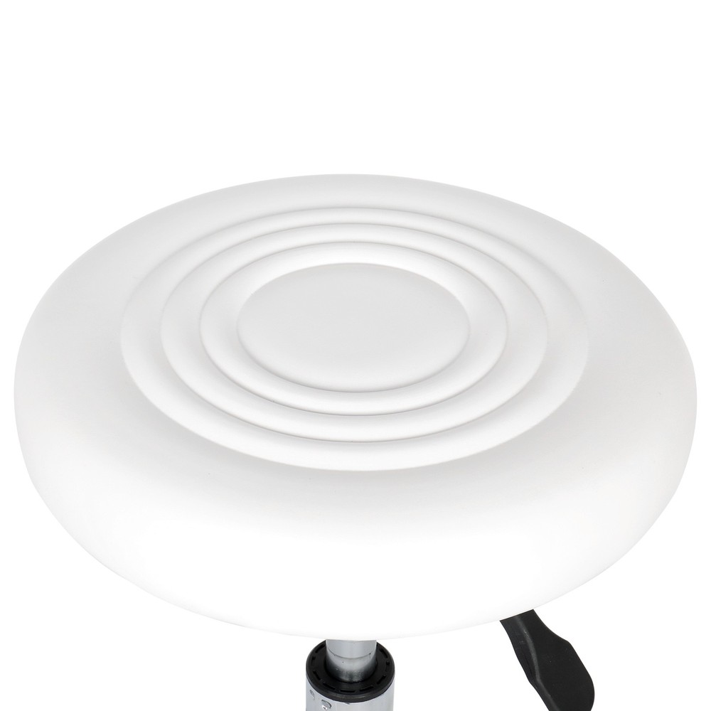 Round Stool with Lines Rotation Bar Stool White