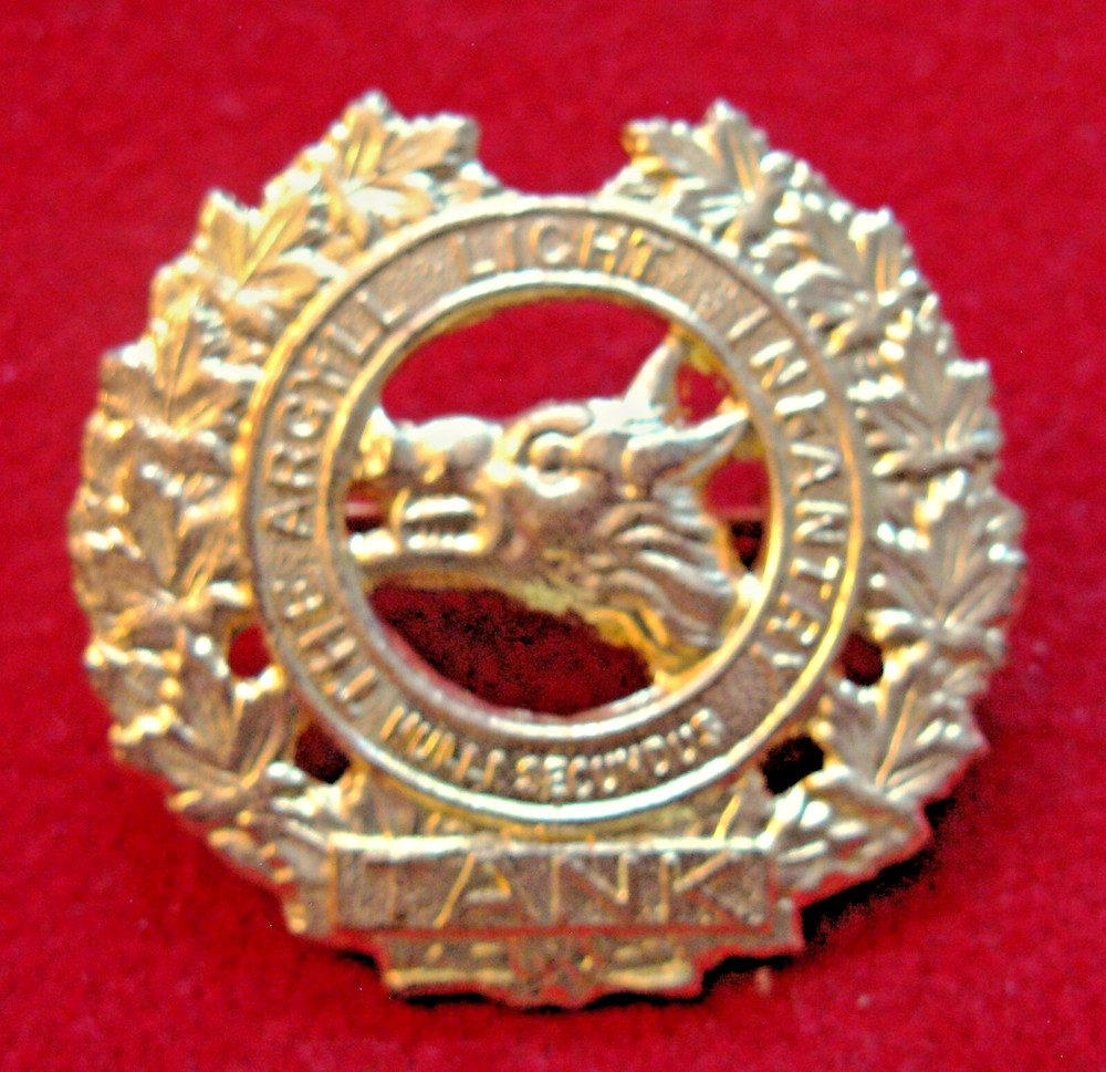 Canada: KC Era Argyll Light Infantry (Tanks) cap badge