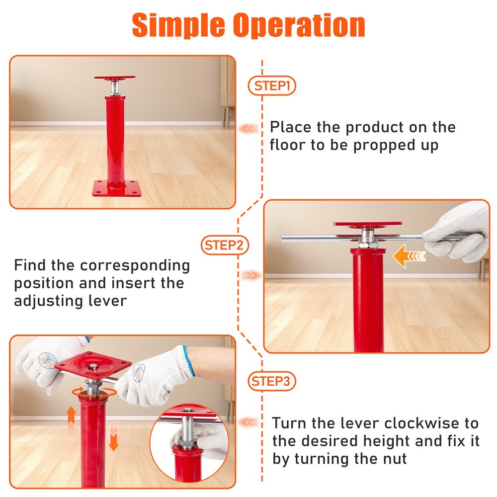 Floor Leveling Lift Post Sagging Beam Jack Column Support House Remodel Tool 4PC