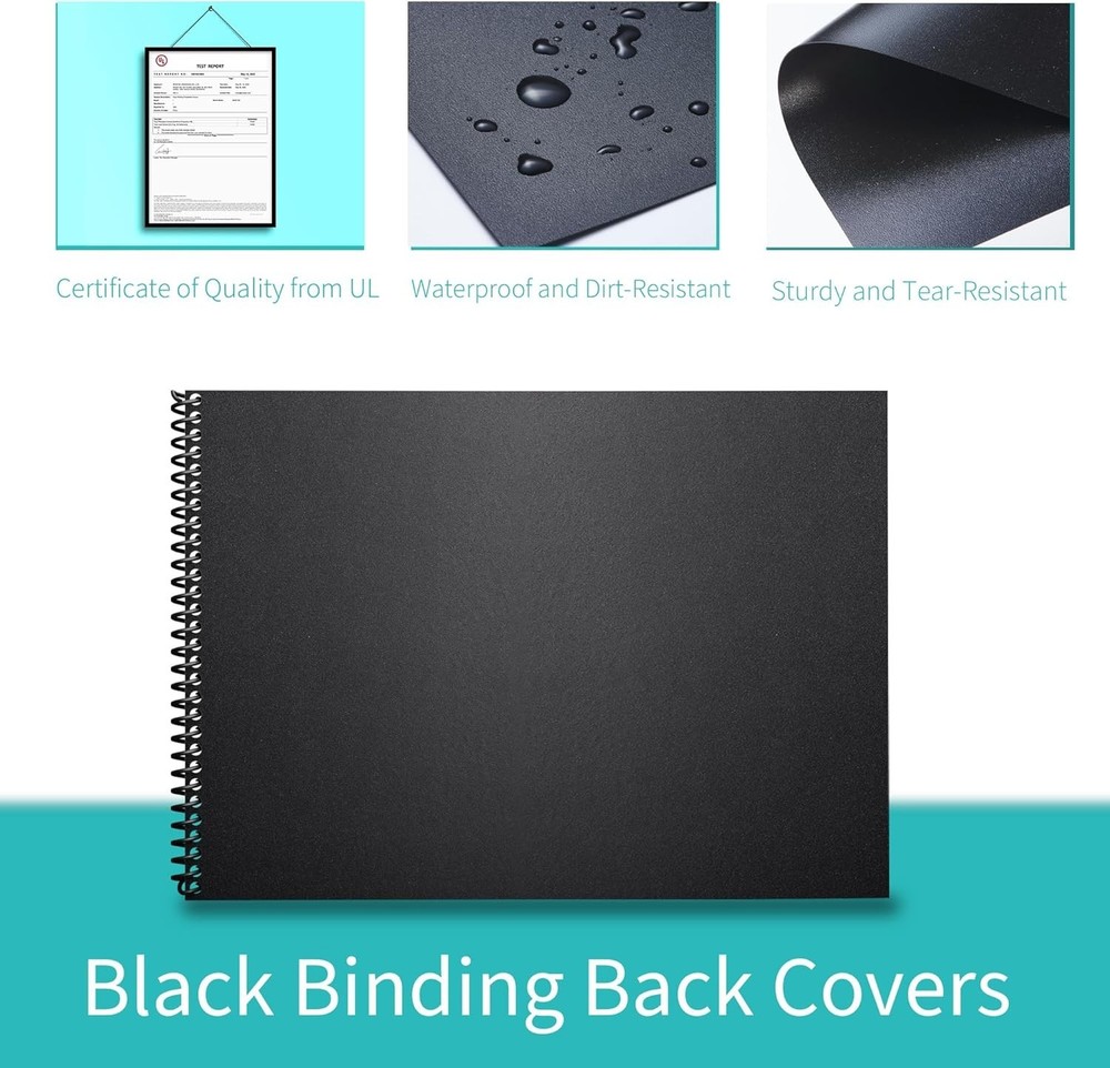 100 Pack Binding Covers Set, 11x17 Tabloid, Clear & Sand-Textured, UL Certified