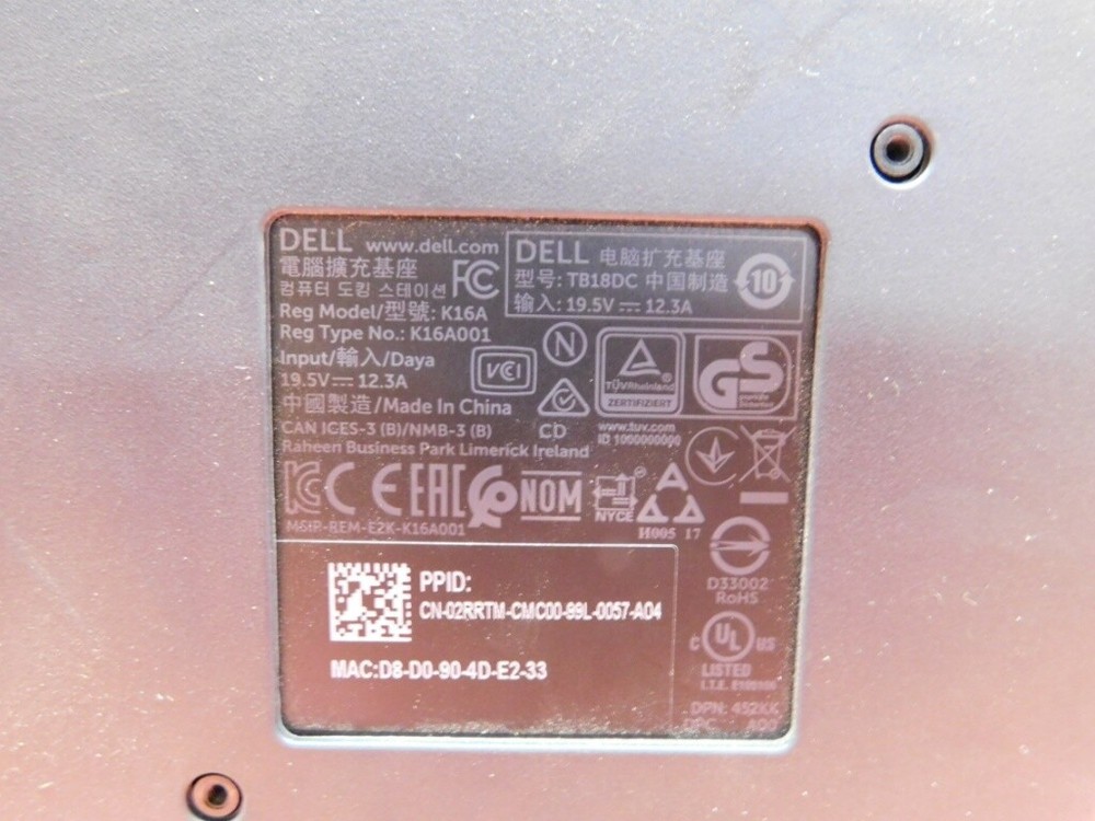 DELL Thunderbolt TB18DC USB-C Docking Station