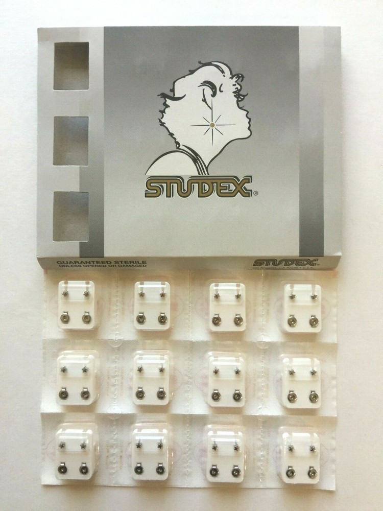 STUDEX EAR PIERCING STAINLESS EARRINGS 12 PAIR 3mm REGULAR STAR - R501W
