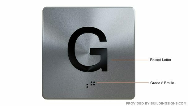 Ground Elevator Jamb (G) Plate Sign (Lobby Elevator JAMB) with-REF24-1027