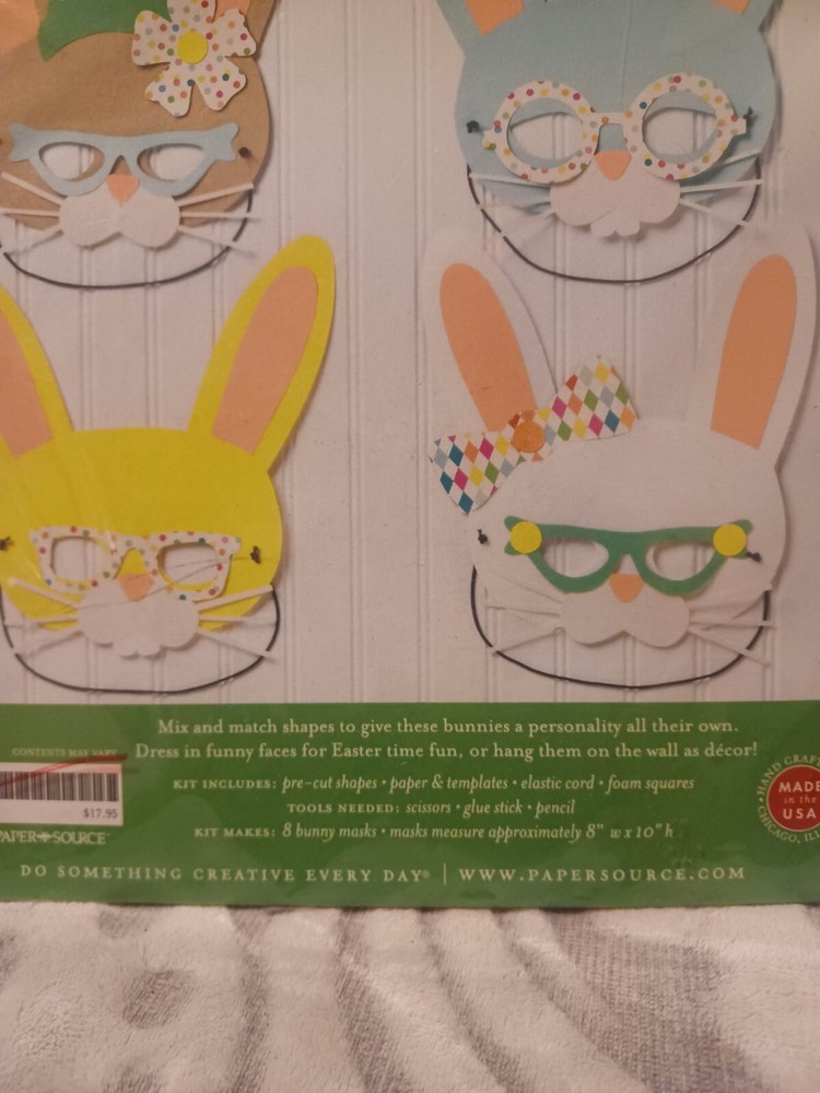 Paper Source Bunny Headbands Kit Easter Craft New 